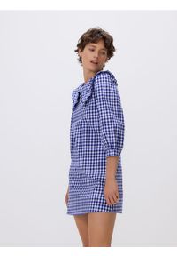 Reserved - Sukienka z ozdobnym kołnierzem - niebieski. Kolor: niebieski. Materiał: bawełna #1