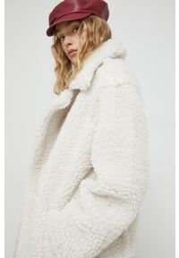 Ugg - UGG płaszcz damski kolor beżowy przejściowy dwurzędowy. Kolor: beżowy #3