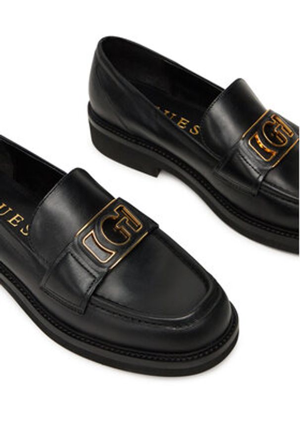 Guess Loafersy FLPSHU LEA14 Czarny. Kolor: czarny. Materiał: skóra
