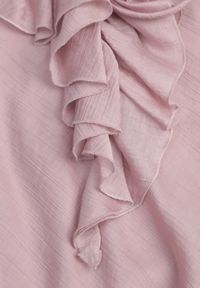Born2be - Ciemnoróżowa Koktajlowa Sukienka na Ramiączkach z Falbankami Bogata w Tencel Sonima. Okazja: na ślub cywilny, na co dzień, na wesele. Typ kołnierza: kołnierz z falbankami. Kolor: różowy. Materiał: jeans. Długość rękawa: na ramiączkach. Typ sukienki: proste. Styl: wizytowy #3
