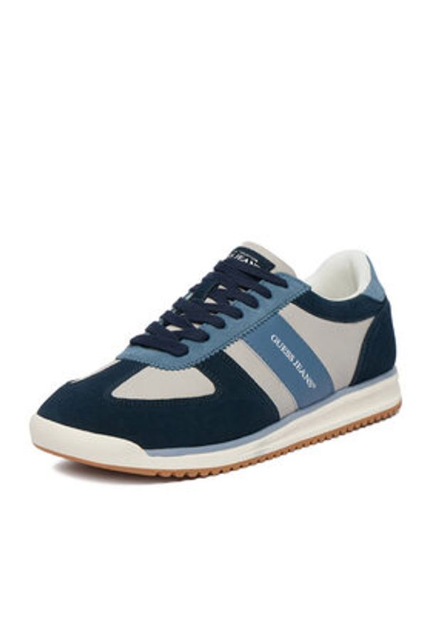 Guess Jeans Sneakersy EO-DELAND-01 WE Niebieski. Kolor: niebieski. Materiał: zamsz, skóra