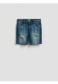 Reserved - Jeansowe szorty z przetarciami - indigo jeans. Materiał: jeans #1