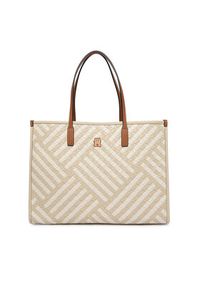 TOMMY HILFIGER - Tommy Hilfiger Torebka Th City Tote AW0AW18394 Beżowy. Kolor: beżowy. Materiał: skórzane #4