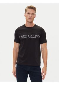 Armani Exchange T-Shirt 8NZT72 Z8H4Z 1200 Czarny Slim Fit. Kolor: czarny. Materiał: bawełna
