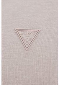 Guess bluza damska kolor fioletowy z kapturem z aplikacją. Typ kołnierza: kaptur. Kolor: fioletowy. Materiał: materiał, dzianina, wiskoza. Wzór: aplikacja #4