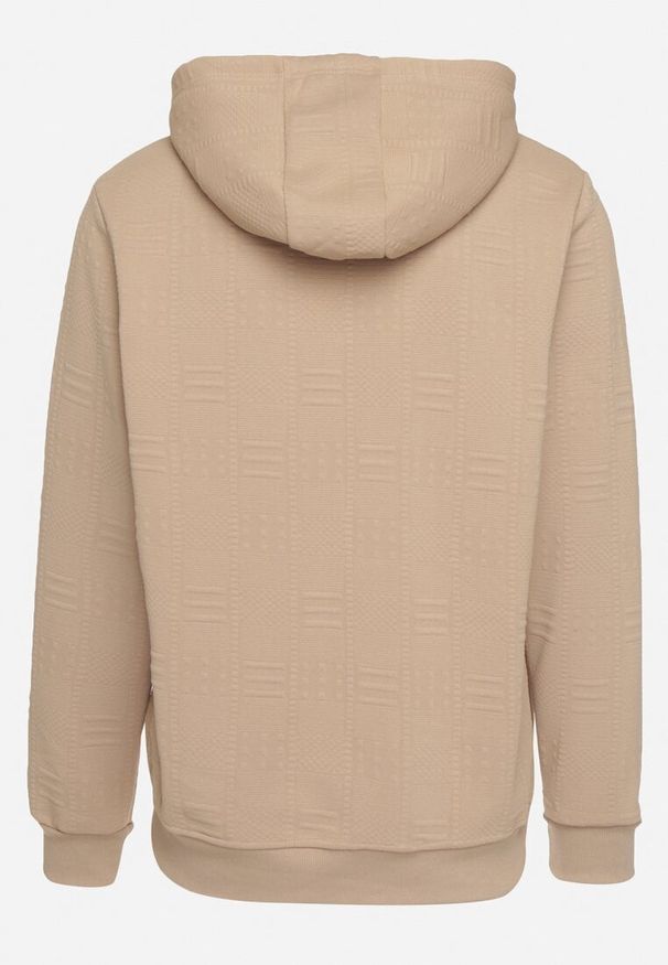 Born2be - Ciemnobeżowa Rozpinana Bluza z Bawełną i Kapturem i Ozdobnymi Sznurkami Bialise. Okazja: na co dzień. Kolor: beżowy. Materiał: bawełna. Długość rękawa: długi rękaw. Długość: długie. Styl: elegancki, casual, klasyczny