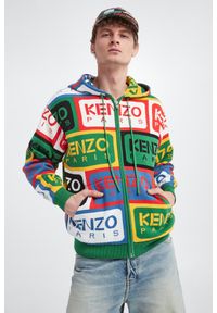 Kenzo - Bluza z kapturem męska KENZO. Typ kołnierza: kaptur. Materiał: dzianina, bawełna. Wzór: ze splotem