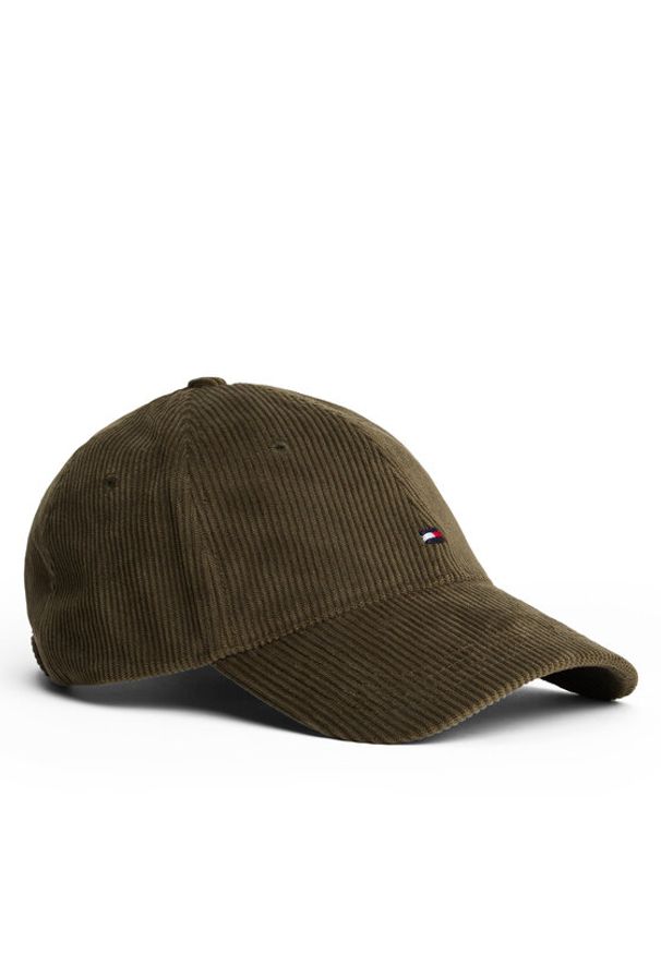 TOMMY HILFIGER - Tommy Hilfiger Czapka z daszkiem Th Flag 6 Panel Cord Cap AM0AM13583 Zielony. Kolor: zielony. Materiał: poliester, materiał