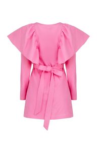 VICHER - Asymetryczna sukienka jeansowa ROSA. Kolor: różowy, wielokolorowy, fioletowy. Materiał: jeans. Długość rękawa: długi rękaw. Typ sukienki: asymetryczne. Długość: mini #2