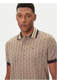 Lacoste Polo DH1417 Beżowy Regular Fit. Typ kołnierza: polo. Kolor: beżowy. Materiał: syntetyk, bawełna