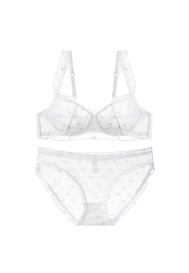 Intica - Komplet bielizny z delikatnym prześwitem i regulowanymi ramiączkami Patrinia. Kolor: biały. Materiał: materiał