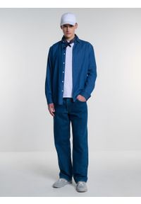 Big-Star - Koszula męska jeansowa niebieska Jansori 300. Typ kołnierza: kołnierzyk klasyczny. Kolor: niebieski. Materiał: jeans. Styl: klasyczny, elegancki #1