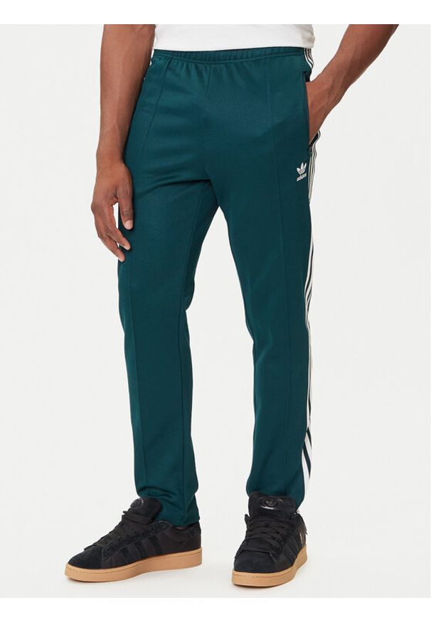 Adidas - adidas Spodnie dresowe adicolor Classics Beckenbauer JY1275 Zielony Slim Fit. Kolor: zielony. Materiał: syntetyk, bawełna