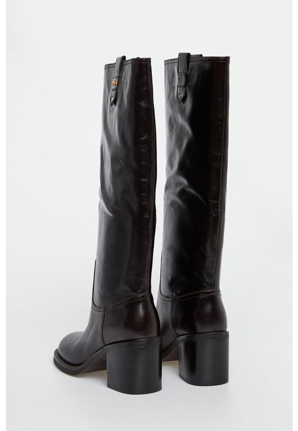 Twinset Milano - Kozaki damskie skórzane TWINSET. Materiał: skóra