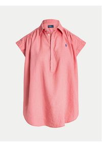 Polo Ralph Lauren Koszula 211935131002 Różowy Relaxed Fit. Typ kołnierza: polo. Kolor: różowy. Materiał: len #4