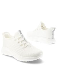 Big-Star - Sneakersy damskie Big Star, cholewka z materiału tekstylnego o oddychającej strukturze elastyczne sznurowanie, białe, UU274056. Okazja: na spacer, na co dzień. Zapięcie: sznurówki. Kolor: biały. Materiał: materiał. Szerokość cholewki: normalna. Sport: turystyka piesza #4