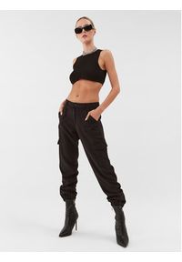 Guess Spodnie materiałowe W2GA20 WDX71 Czarny Relaxed Fit. Kolor: czarny. Materiał: lyocell, materiał