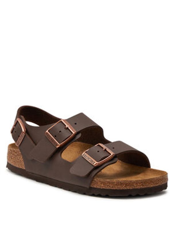 Birkenstock Sandały Milano 034703 Brązowy. Kolor: brązowy. Materiał: skóra