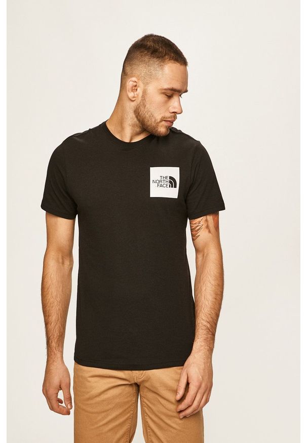 The North Face - T-shirt NF00CEQ5JK31-JK31. Okazja: na co dzień. Kolor: czarny. Materiał: materiał. Wzór: nadruk. Styl: casual