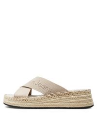 Calvin Klein Jeans Espadryle Sporty Wedge Rope Sandal Mr YW0YW01364 Beżowy. Kolor: beżowy. Materiał: materiał. Styl: sportowy #4