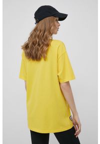 Superdry t-shirt bawełniany kolor żółty. Kolor: żółty. Materiał: bawełna. Wzór: nadruk #2