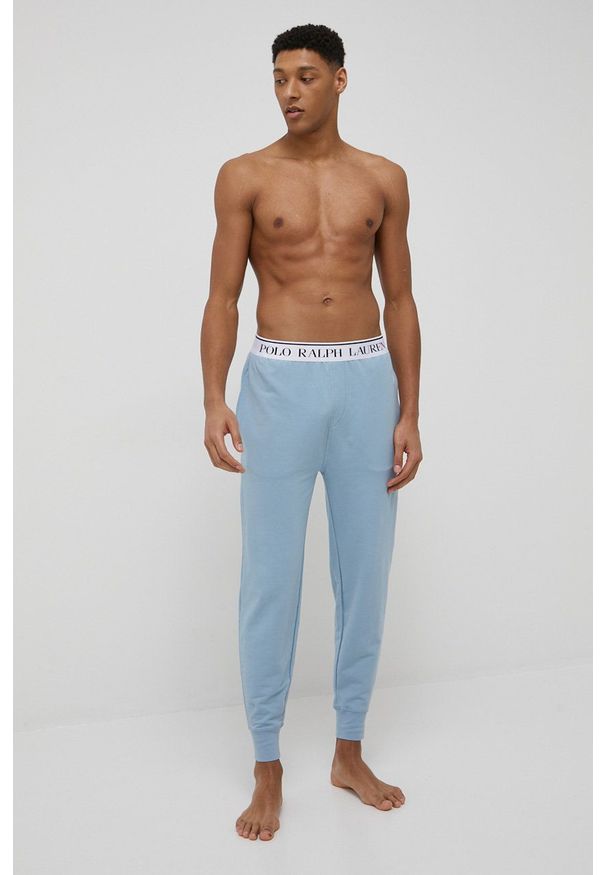 Polo Ralph Lauren spodnie piżamowe 714862624003 męskie gładka. Kolor: niebieski. Materiał: dzianina. Wzór: gładki