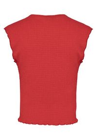 Tommy Jeans Top Smock Seersucker DW0DW22220 Czerwony Slim Fit. Kolor: czerwony. Materiał: syntetyk #2