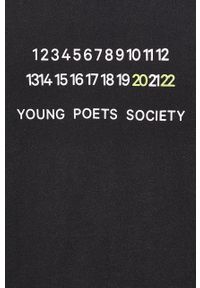 Young Poets Society Bluza bawełniana męska kolor czarny z kapturem z nadrukiem. Okazja: na co dzień. Typ kołnierza: kaptur. Kolor: czarny. Materiał: bawełna. Wzór: nadruk. Styl: casual