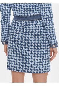 Guess Spódnica mini Tweed W4RD93 D59L1 Niebieski Regular Fit. Kolor: niebieski. Materiał: bawełna
