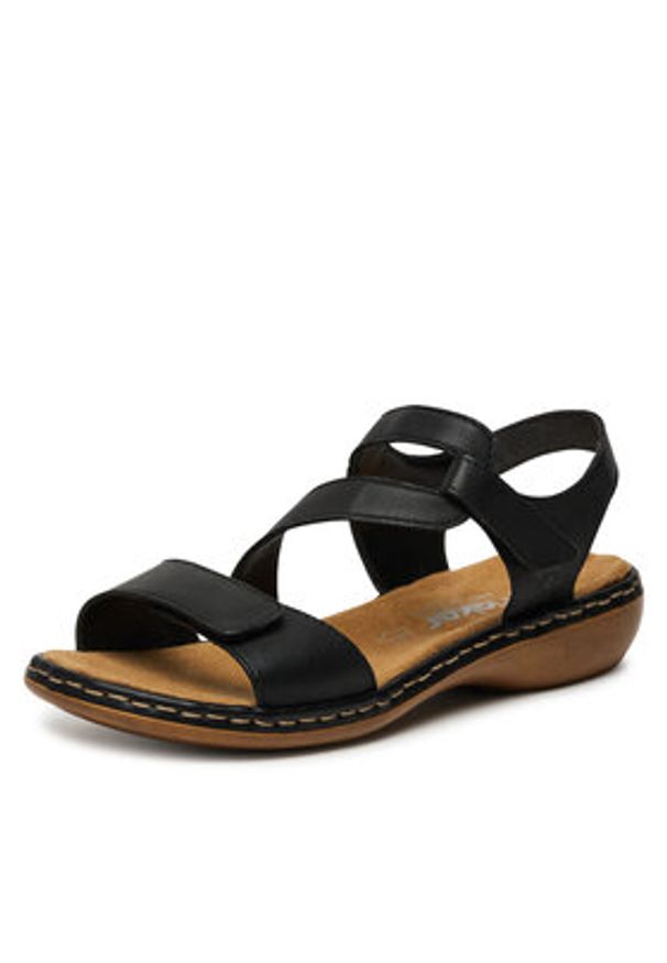 Rieker Sandały CEO-659C7-00 Czarny. Kolor: czarny. Materiał: skóra