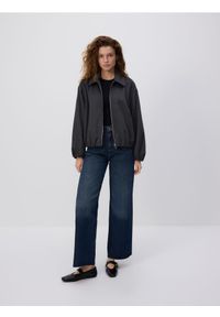 Reserved - Jeansy wide leg z przeszyciami - indigo jeans. Materiał: jeans #1