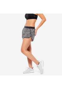 DOMYOS - Spodenki fitness cardio damskie Domyos loose. Kolor: czarny. Materiał: poliester, elastan, materiał. Sport: fitness