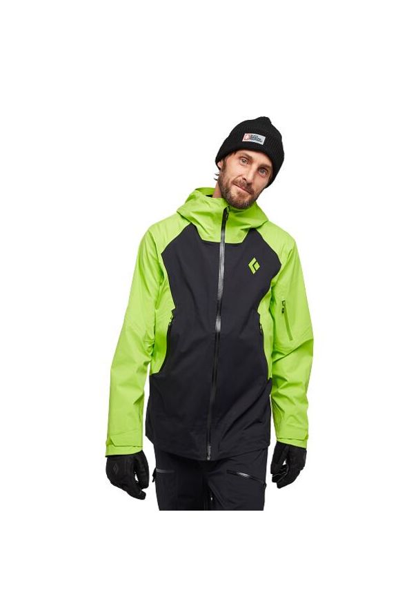 Kurtka narciarska męska Black Diamond Recon LT Stretch Shell. Kolor: żółty, wielokolorowy, zielony. Sport: narciarstwo