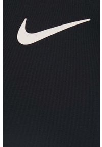 Nike jednoczęściowy strój kąpielowy Wild kolor czarny miękka miseczka. Kolor: czarny. Materiał: skóra, dzianina, materiał, włókno. Wzór: ze splotem #3