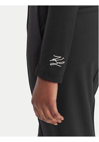 Karl Lagerfeld - KARL LAGERFELD Bluzka B1W17009 Czarny Slim Fit. Typ kołnierza: dekolt w karo. Kolor: czarny #3