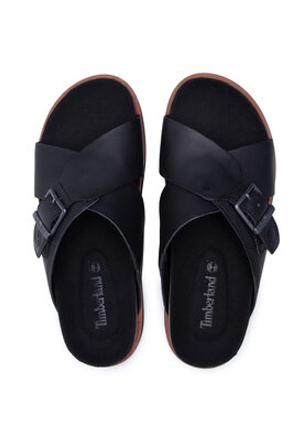 Timberland Klapki Amalfi Vibes Cross Slide TB0A2B65015 Czarny. Kolor: czarny. Materiał: skóra