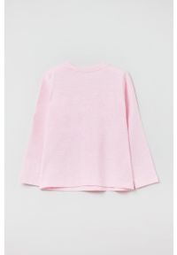 OVS longsleeve bawełniany dziecięcy kolor różowy. Okazja: na co dzień. Kolor: różowy. Materiał: bawełna. Długość rękawa: długi rękaw. Styl: casual