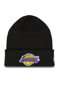 New Era Czapka Essential Cuff Beanie Los Angeles Lakers Hat 60348856 Czarny. Kolor: czarny. Materiał: akryl, materiał