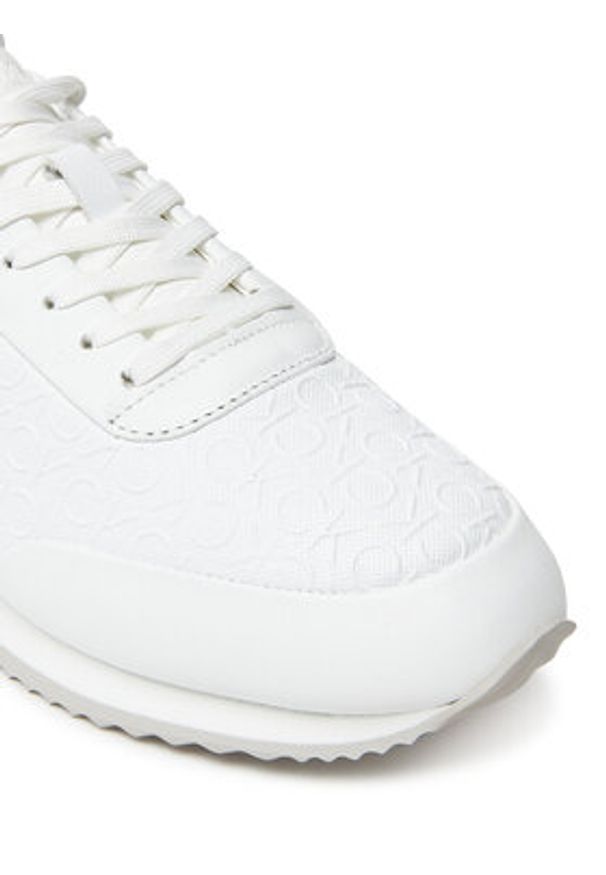 Calvin Klein Sneakersy Runner Lace Up Mono Pu HW0HW02574 Biały. Kolor: biały. Materiał: skóra