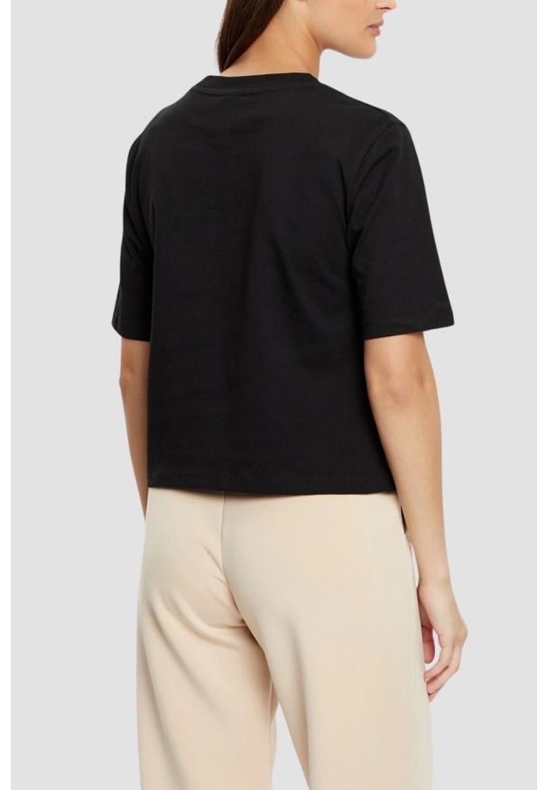 Guess - GUESS Czarny t-shirt damski Bear Boxy, Rozmiar M. Kolor: czarny