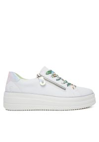 Remonte Sneakersy D1C06-80 Biały. Kolor: biały. Materiał: syntetyk, skóra #1