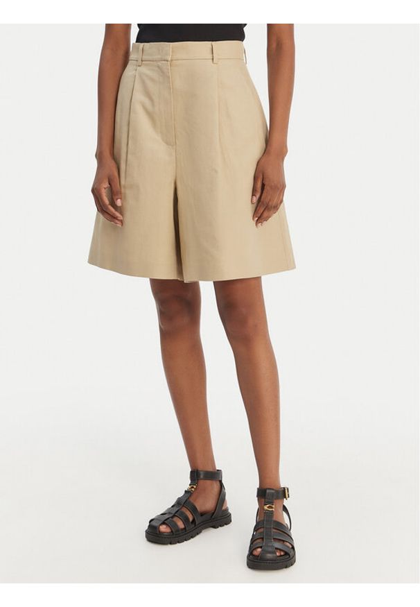 Weekend Max Mara Bermudy Ecuba 2615141022 Beżowy Loose Fit. Kolor: beżowy. Materiał: bawełna