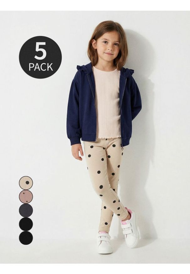 Sinsay - Bawełniane legginsy 5 pack - wielobarwny. Materiał: bawełna
