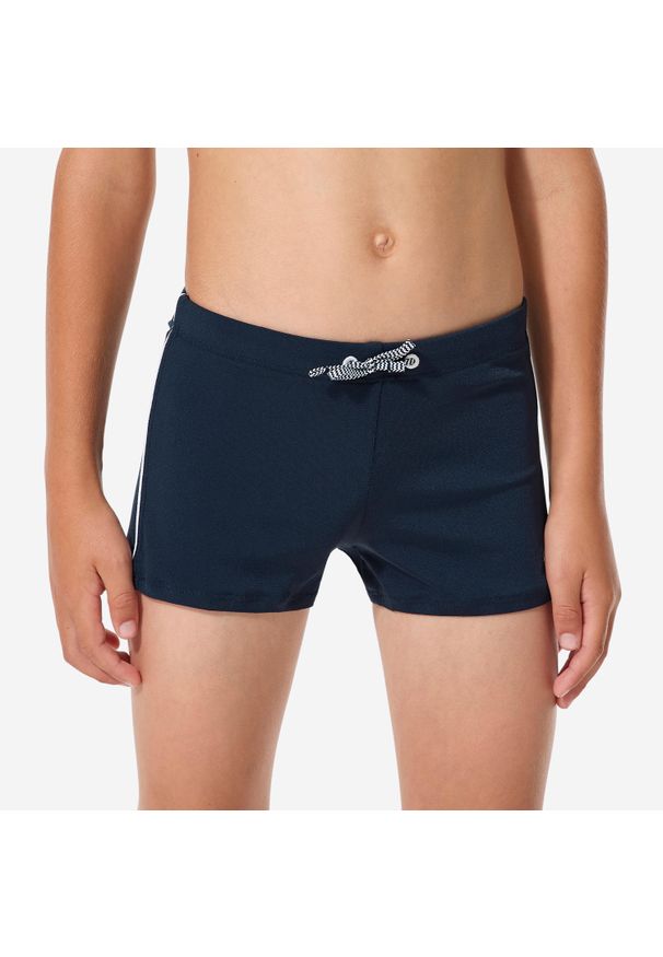 Decathlon - Bokserki pływackie dla dzieci Nabaiji 100+. Kolor: niebieski, wielokolorowy, biały. Materiał: poliester, materiał