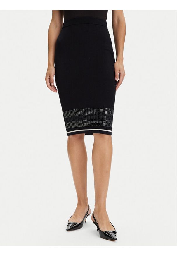 Liu Jo Sport Spódnica ołówkowa TF5211 MS49I Czarny Regular Fit. Kolor: czarny. Materiał: wiskoza. Styl: sportowy