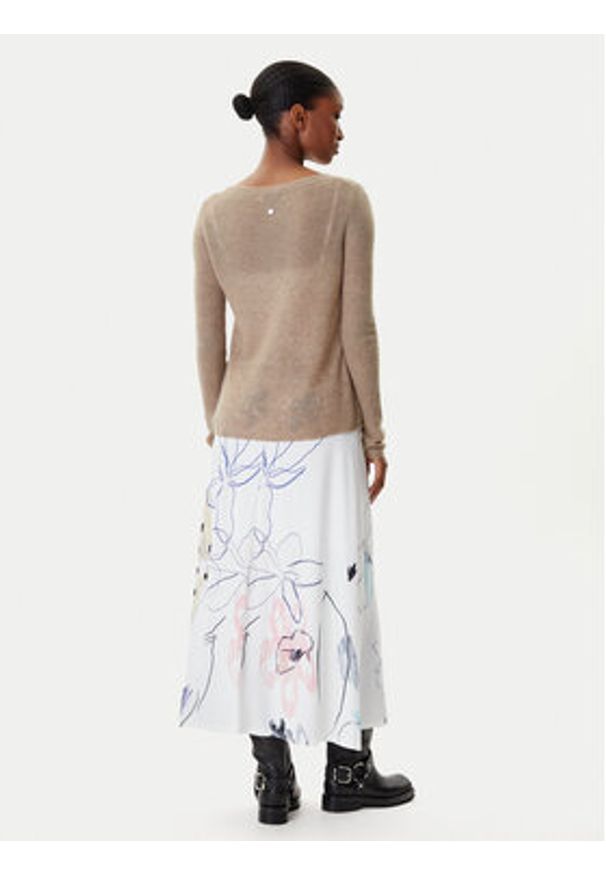 Desigual Sukienka codzienna Kala 25WWVK25 Biały Slim Fit. Okazja: na co dzień. Kolor: biały. Materiał: syntetyk. Typ sukienki: proste. Styl: casual