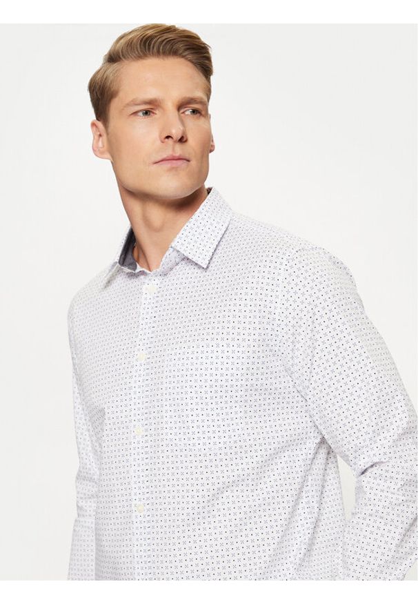 s.Oliver Koszula 2149815 Biały Slim Fit. Kolor: biały. Materiał: bawełna