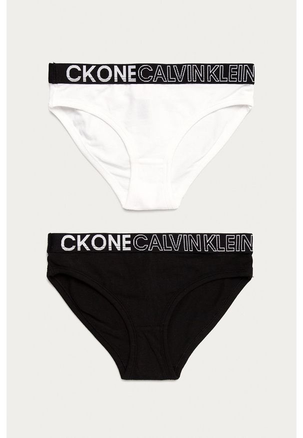 Calvin Klein Underwear - Figi dziecięce (2-pack). Kolor: czarny. Materiał: bawełna, dzianina, elastan. Wzór: nadruk