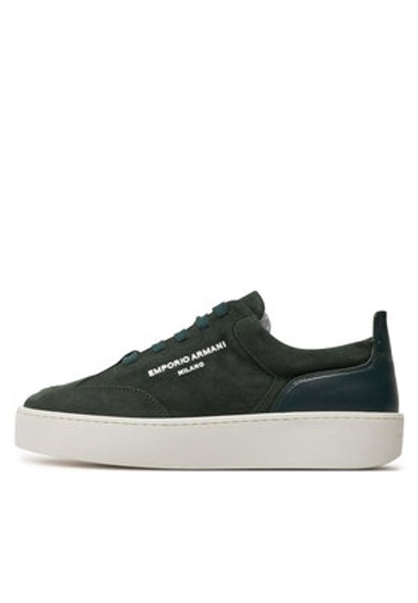 Emporio Armani Sneakersy X3X207 XR158 00571 Zielony. Kolor: zielony. Materiał: zamsz, skóra
