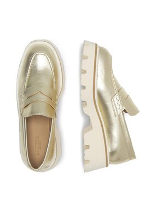 Badura Loafersy GISELLE-24SS202 Złoty. Kolor: złoty. Materiał: skóra